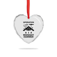 Operation Midnight Hammer Military Heart Crystal Glass Ornament Tactical Warfare Jets Bombers - Wonder Print Shop