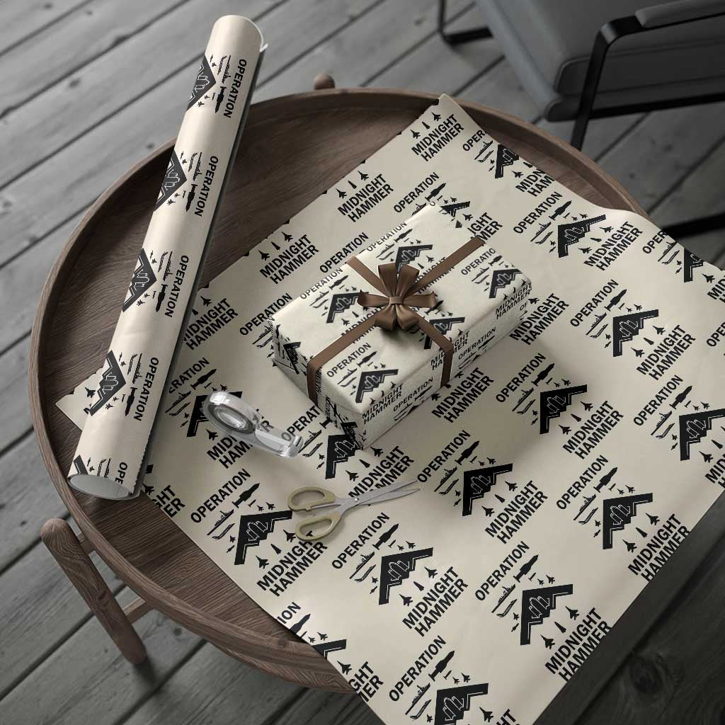 Operation Midnight Hammer Military Wrapping Paper Roll Tactical Warfare Jets Bombers - Wonder Print Shop