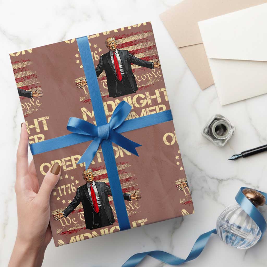 Operation Midnight Hammer Wrapping Paper Roll We The People 1776 American Flag - Wonder Print Shop