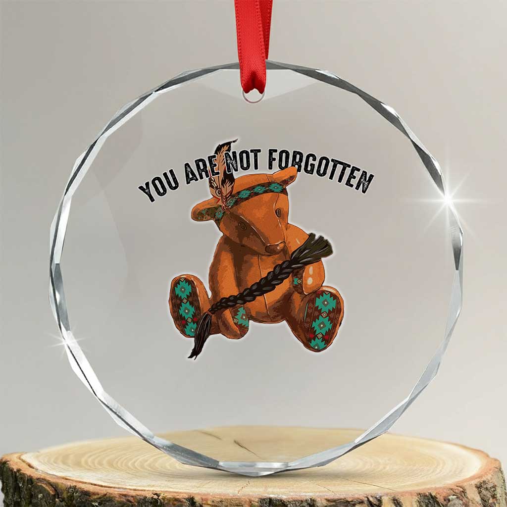 Orange Shirt Day Memorial Bear Crystal Glass Ornament You Are Not Forgotten Stolen Children Tribute - Wonder Print Shop