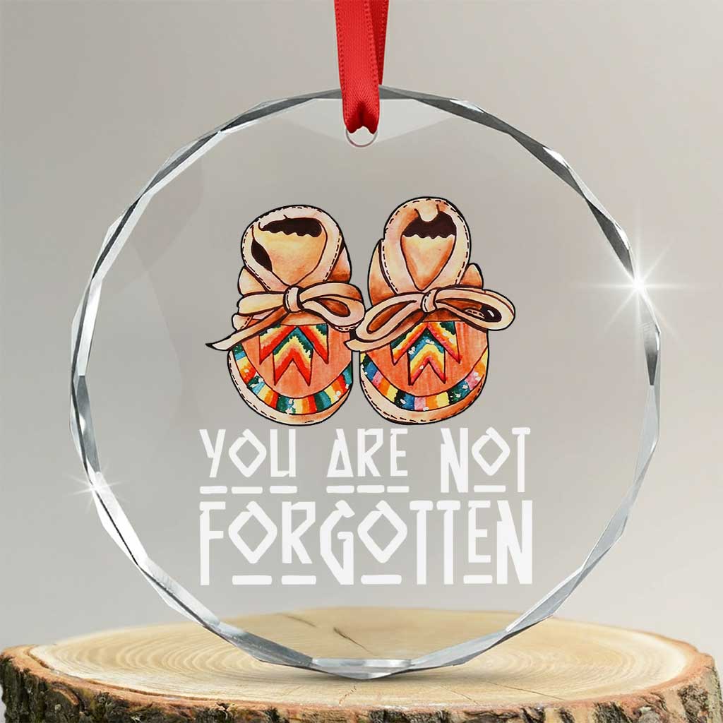 Orange Shirt Day Memorial Moccasins Crystal Glass Ornament You Are Not Forgotten Indigenous Remembrance for Stolen Children - Wonder Print Shop