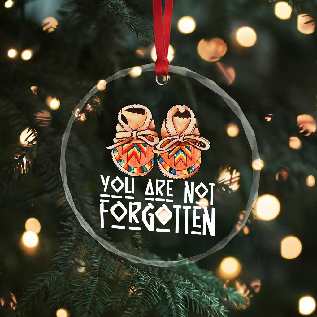 Orange Shirt Day Memorial Moccasins Crystal Glass Ornament You Are Not Forgotten Indigenous Remembrance for Stolen Children - Wonder Print Shop