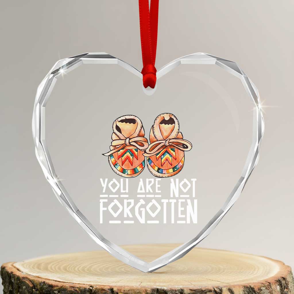 Orange Shirt Day Memorial Moccasins Heart Crystal Glass Ornament You Are Not Forgotten Indigenous Remembrance for Stolen Children - Wonder Print Shop