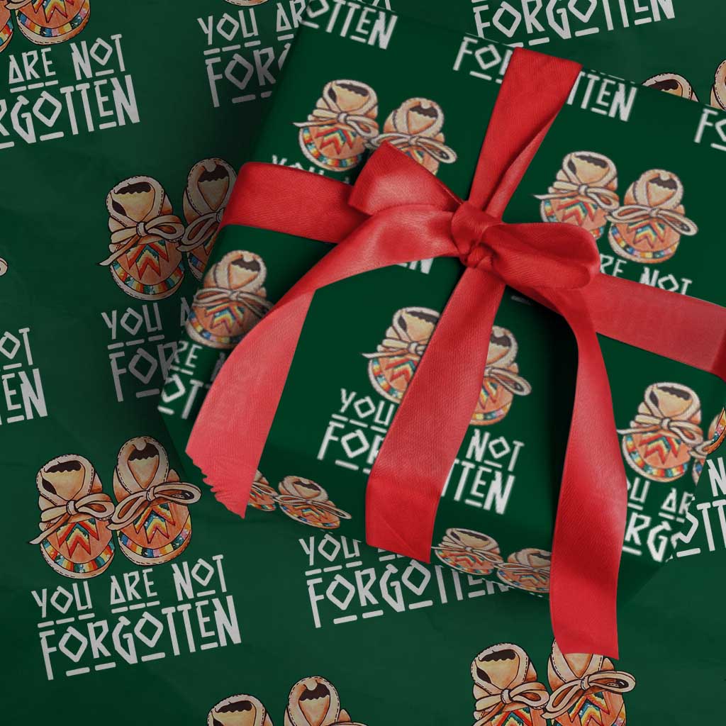 Orange Shirt Day Memorial Moccasins Wrapping Paper Roll You Are Not Forgotten Indigenous Remembrance for Stolen Children - Wonder Print Shop