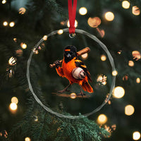 Oriole Baseball Player Crystal Glass Ornament Retro Funny Bird Mascot Baseball Fans