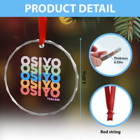 Osiyo Tsalagi Cherokee Native American Pride Crystal Glass Ornament Retro Stacked Typography