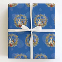 Ostara Blessing Pagan Eostre Easter Day Wrapping Paper Roll Rabbit Bird Wiccan Pentagram