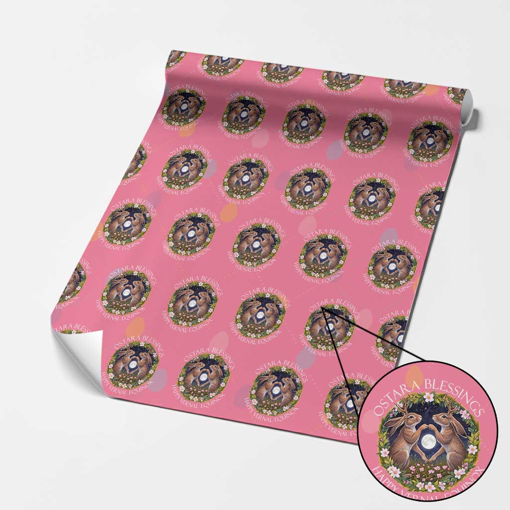 Ostara Blessings Happy Vernal Equinox Wrapping Paper Roll Ostara Pagan Eostre Easter Day Wolpertinger