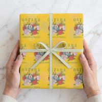Ostara Eostre Easter Day Wrapping Paper Roll O Equinoccio De Primavera Eggs Flowers