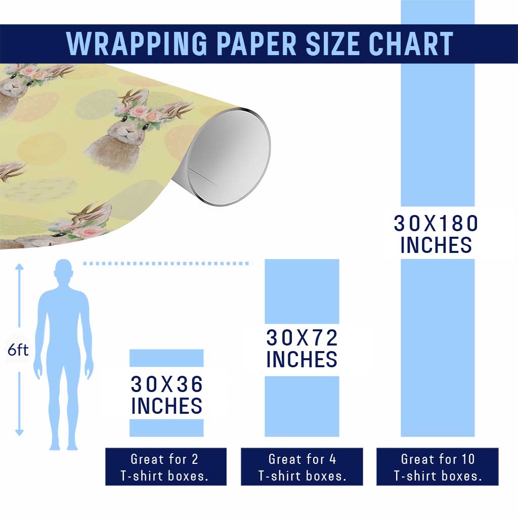 Ostara Pagan Eostre Easter Day Wrapping Paper Roll Rabbit Wolpertinger Spring Equinox Festival