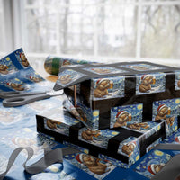 Otter Beer Xmas Wrapping Paper Roll Starry Night Van Gogh - Wonder Print Shop