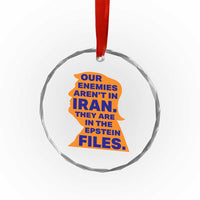 Our Enemies Aren't In Iran Crystal Glass Ornament Epstein Files Silhouette Political Satire