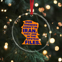 Our Enemies Aren't In Iran Crystal Glass Ornament Epstein Files Silhouette Political Satire