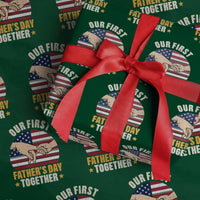 Our First Fathers Day Together Wrapping Paper Roll Patriotic New Dad Gift