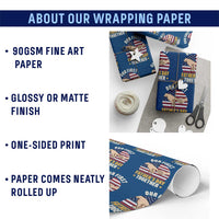 Our First Fathers Day Together Wrapping Paper Roll Patriotic New Dad Gift