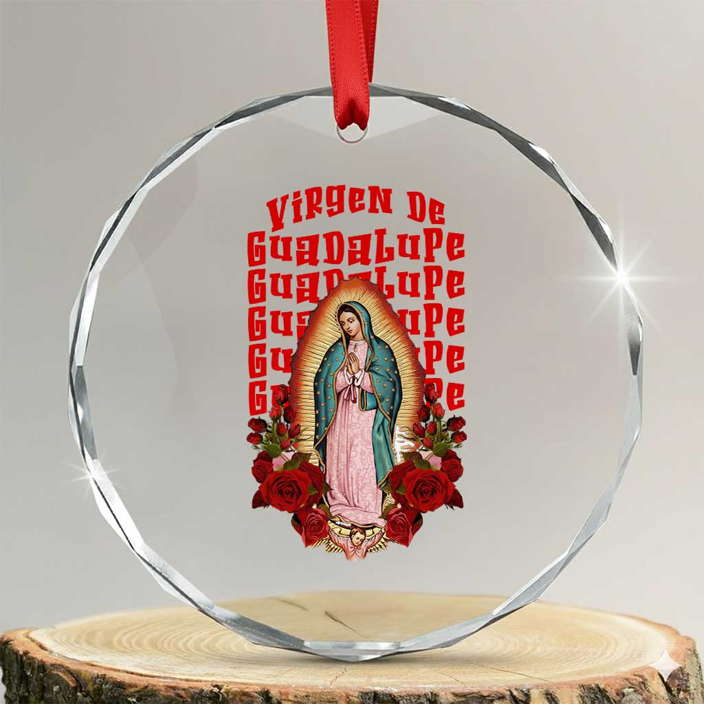 Our Lady of Guadalupe Crystal Glass Ornament Saint Virgin Mary Mexican - Wonder Print Shop