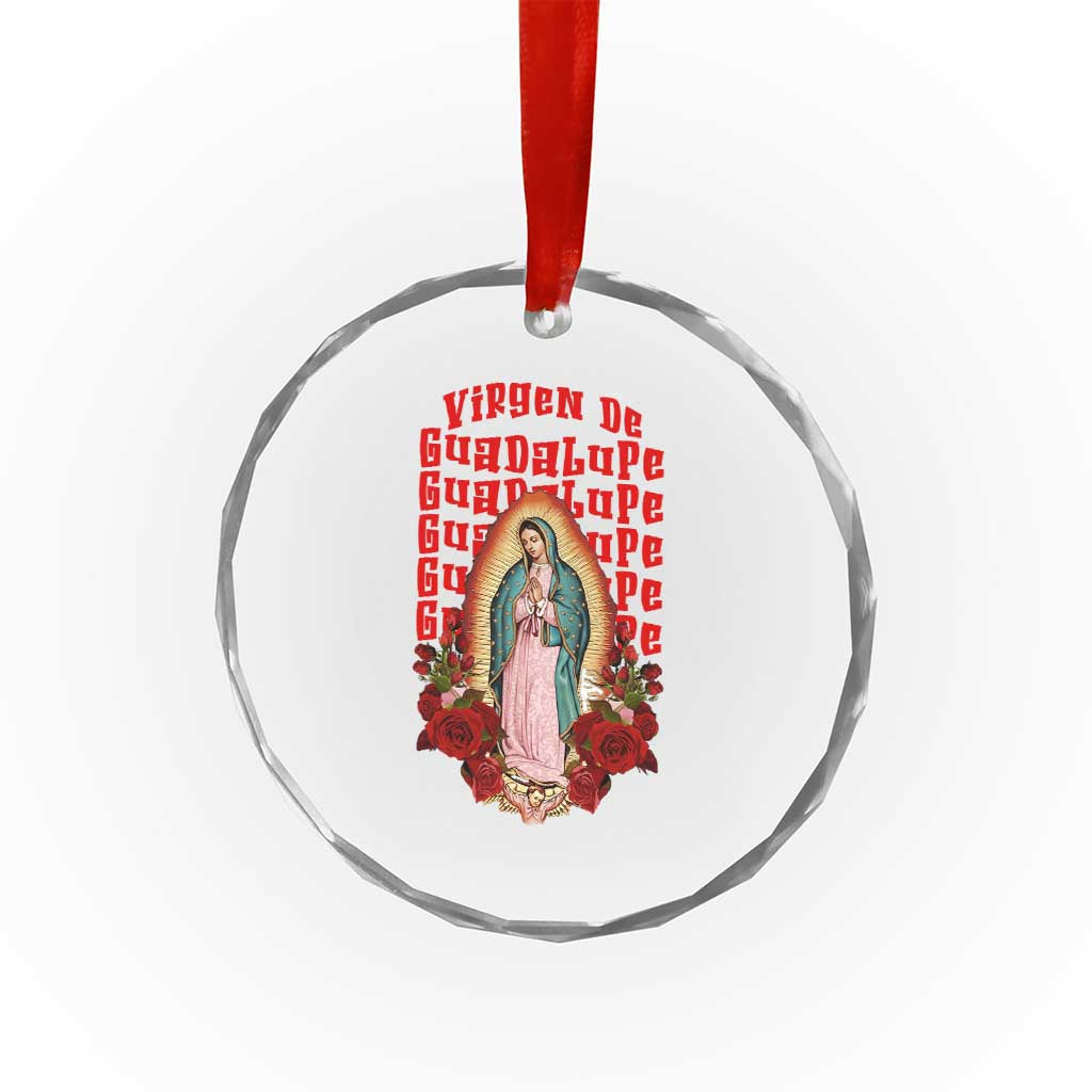 Our Lady of Guadalupe Crystal Glass Ornament Saint Virgin Mary Mexican - Wonder Print Shop
