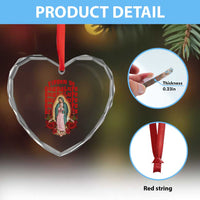 Our Lady of Guadalupe Heart Crystal Glass Ornament Saint Virgin Mary Mexican - Wonder Print Shop