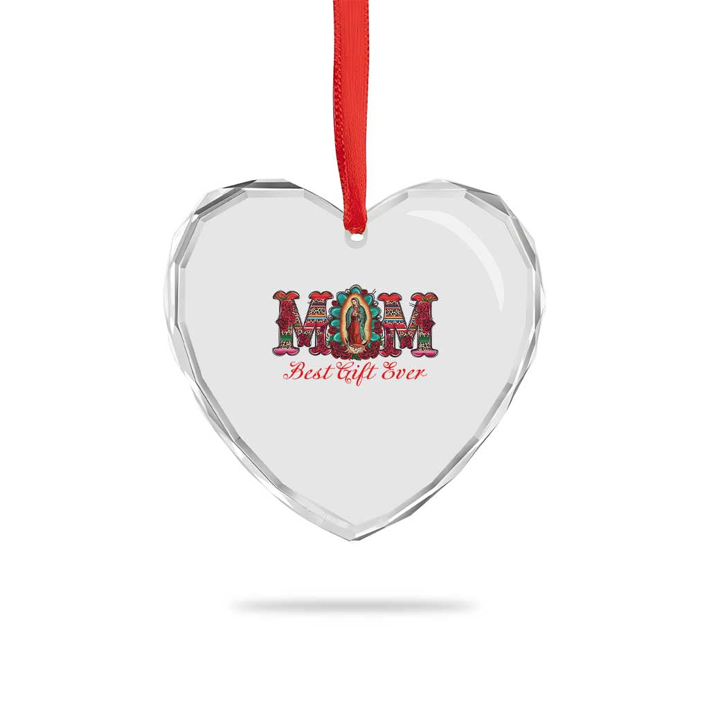 Our Lady of Guadalupe Heart Crystal Glass Ornament Virgin Mary Christian - undefined