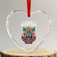 Our Lady of Guadalupe Heart Crystal Glass Ornament Virgin Mary Mexican Flag - Wonder Print Shop