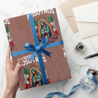 Our Lady of Guadalupe Wrapping Paper Roll Virgin Mary Mexican Flag - Wonder Print Shop
