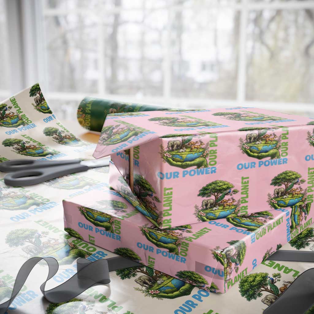 Our Power Our Planet Wrapping Paper Roll Earth Day Nature Lover Gift