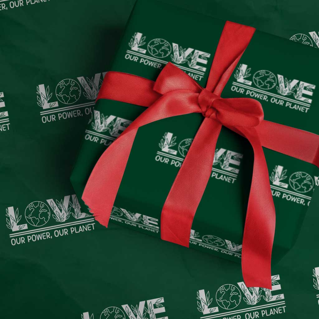 Our Power Our Planet Wrapping Paper Roll Earth Day Eco Friendly