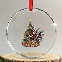 Outlaw Cowboy On Skeleton Horse Crystal Glass Ornament Dark Western Christmas - Wonder Print Shop