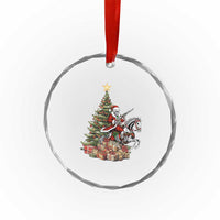 Outlaw Cowboy On Skeleton Horse Crystal Glass Ornament Dark Western Christmas - Wonder Print Shop
