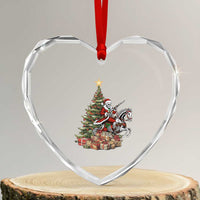 Outlaw Cowboy On Skeleton Horse Heart Crystal Glass Ornament Dark Western Christmas - Wonder Print Shop