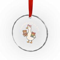 Outnumbered By Girls Crystal Glass Ornament Funny Girl Dad Goose