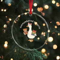 Outnumbered By Girls Crystal Glass Ornament Funny Girl Dad Goose
