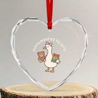 Outnumbered By Girls Heart Crystal Glass Ornament Funny Girl Dad Goose