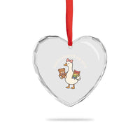 Outnumbered By Girls Heart Crystal Glass Ornament Funny Girl Dad Goose