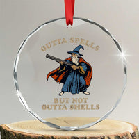 Outta Spells But Not Outta Shells Crystal Glass Ornament Funny Wizard Fantasy Meme - Wonder Print Shop
