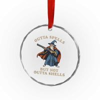 Outta Spells But Not Outta Shells Crystal Glass Ornament Funny Wizard Fantasy Meme - Wonder Print Shop