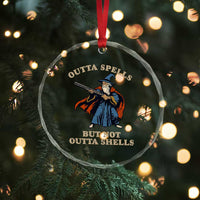 Outta Spells But Not Outta Shells Crystal Glass Ornament Funny Wizard Fantasy Meme - Wonder Print Shop