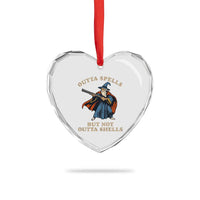Outta Spells But Not Outta Shells Heart Crystal Glass Ornament Funny Wizard Fantasy Meme - Wonder Print Shop
