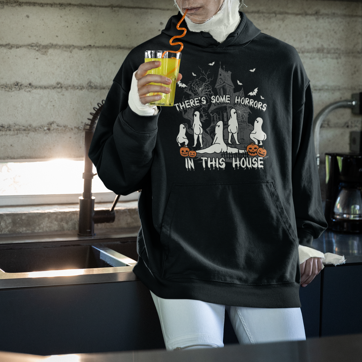 Halloween Hoodie There's Some Horrors In This House Ghosts Pumpkin Halloween - Wonder Print Shop