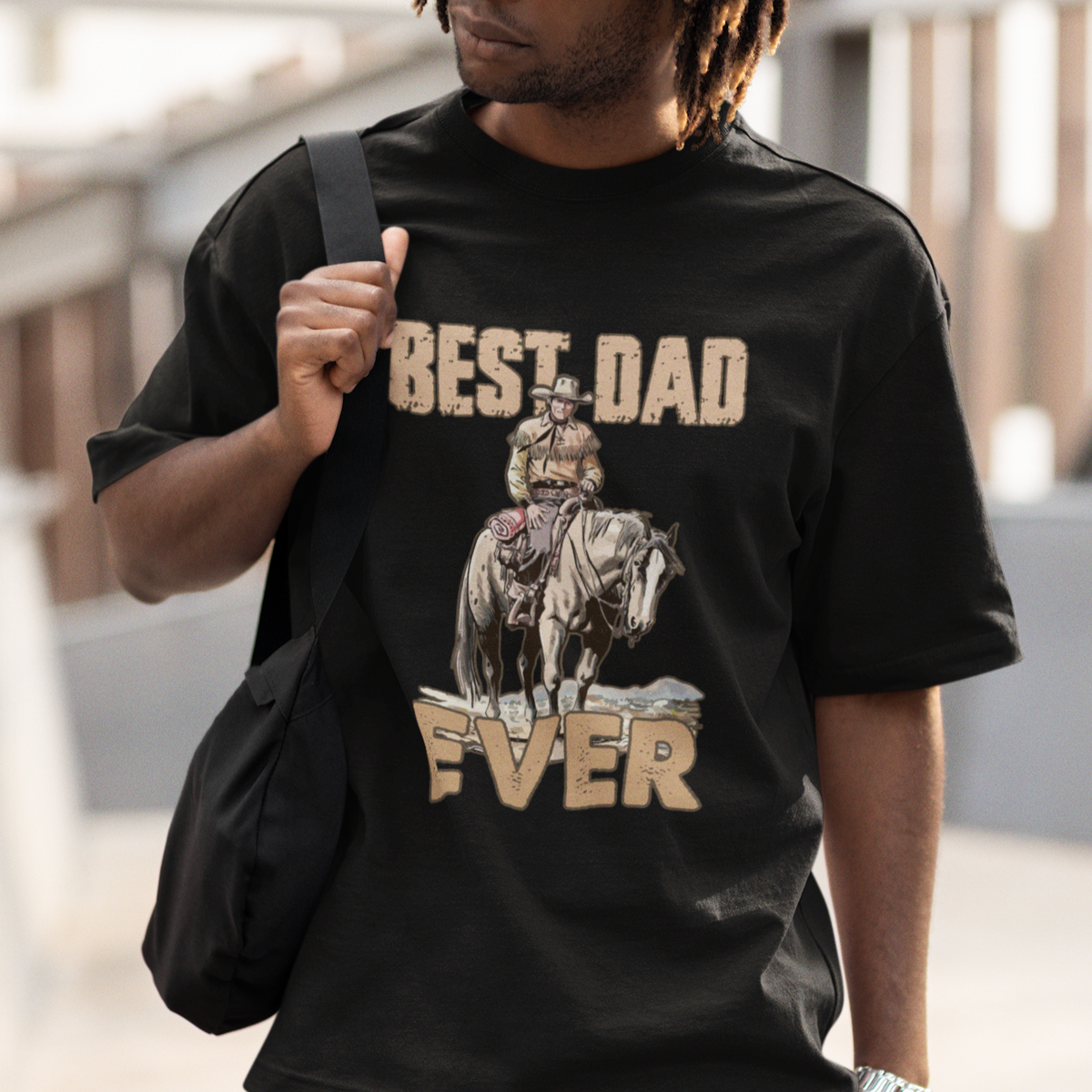 Horse Dad T Shirt Father's Day Best Dad Ever Retro Western Rodeo Cowboy Dad - Wonder Print Shop