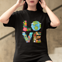 Earth Day T Shirt Peace Love Earth Love Your Mother Go Planet Ocean Wildlife Protection - Wonder Print Shop