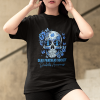 Blue Sugar Skull Dead Pancreas Society Diabetes Awareness T Shirt - Wonder Print Shop