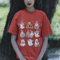 Halloween Reading T Shirt Reading Books Boo Sheet Ghosts Teacher Librarian - Wonder Print Shop