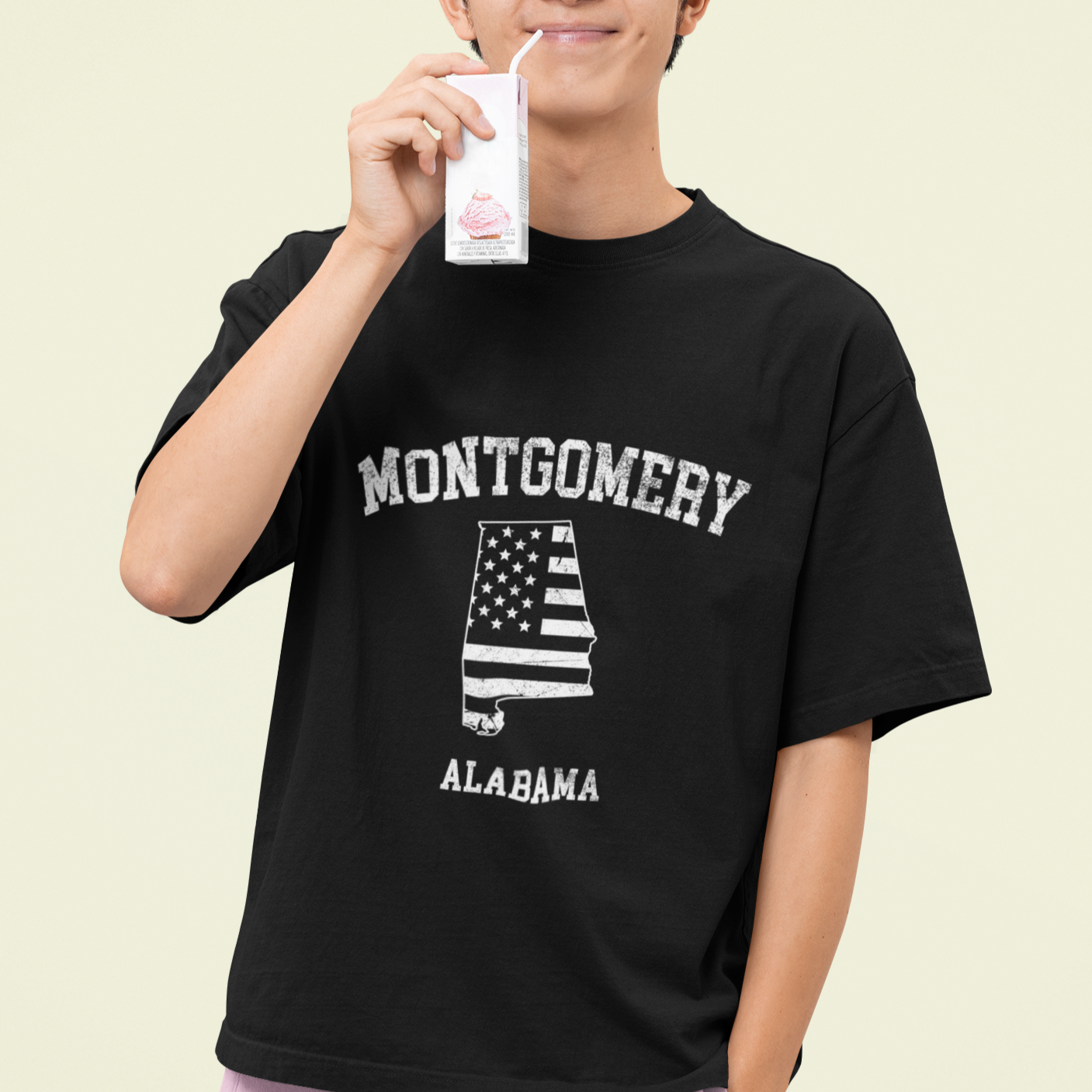 Montgomery Alabama AL Vintage American Flag T Shirt TS02