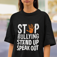 Anti Bullying T Shirt Stop Bullying Orange Stand Up Speak Out - Wonder Print Shop