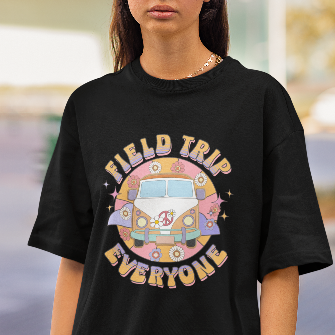Summer Break T Shirt Field School Trip Anyone Groovy School Bus Driver Hippie Bus - Wonder Print Shop