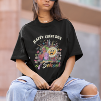 Happy First Day Of School T Shirt Back To School Retro Groovy - Wonder Print Shop