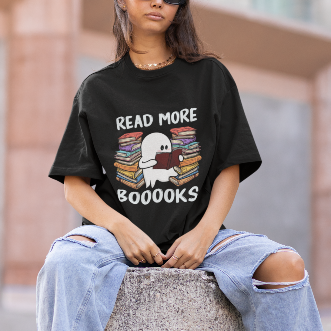 Halloween Reading T Shirt Read More Books Cute Ghost Boo Sheet - Wonder Print Shop