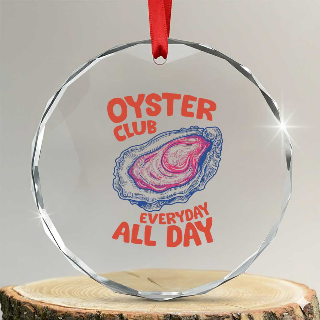 Oyster Club Crystal Glass Ornament Retro Summer Beach Vacation Gift
