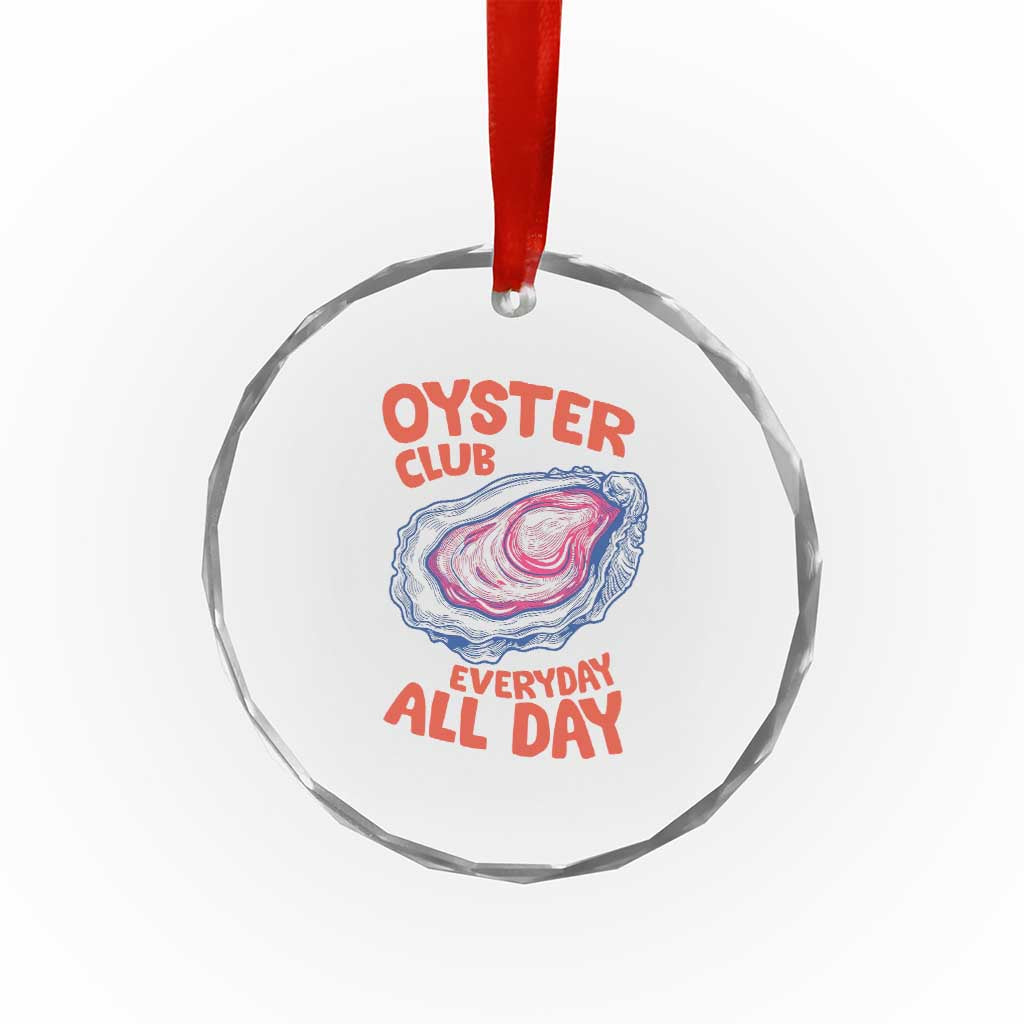 Oyster Club Crystal Glass Ornament Retro Summer Beach Vacation Gift